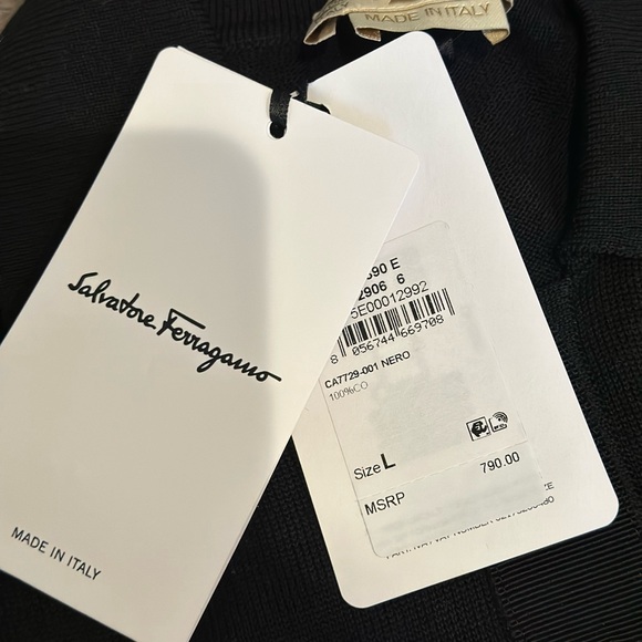 Black polo t-shirt Salvatore Ferragamo size large.